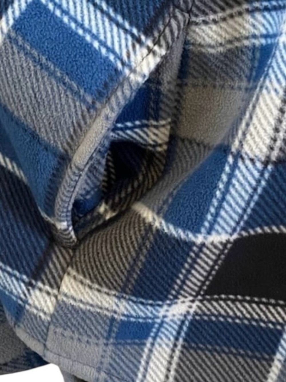 Men’s XL Blue Plaid Sherpa Lined Shacket Shirt Jacket Workwear Fleece - Picture 7 of 11